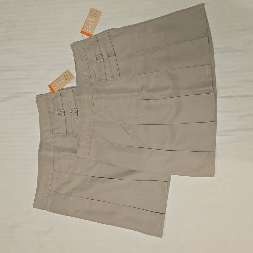 2PCS French Toast, Girls Size 16, NWT, Khaki, Two Tab Pleated Skort